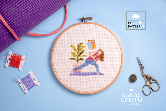 Diseño Punto de Cruz Jivamukti, Patrón Punto de Cruz Yoga - PDF