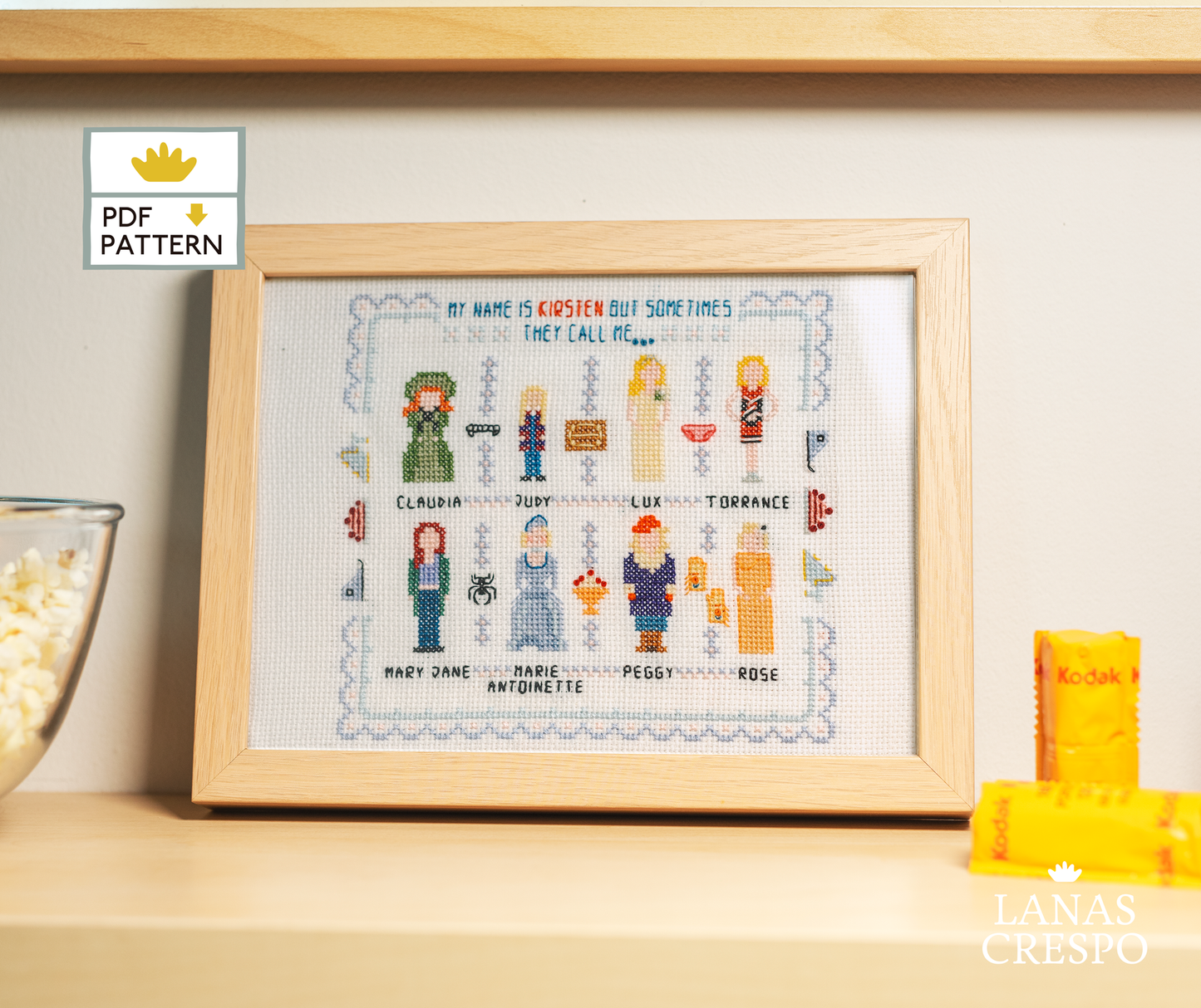 Kirsten Dunst Movies Cross Stitch Pattern - PDF