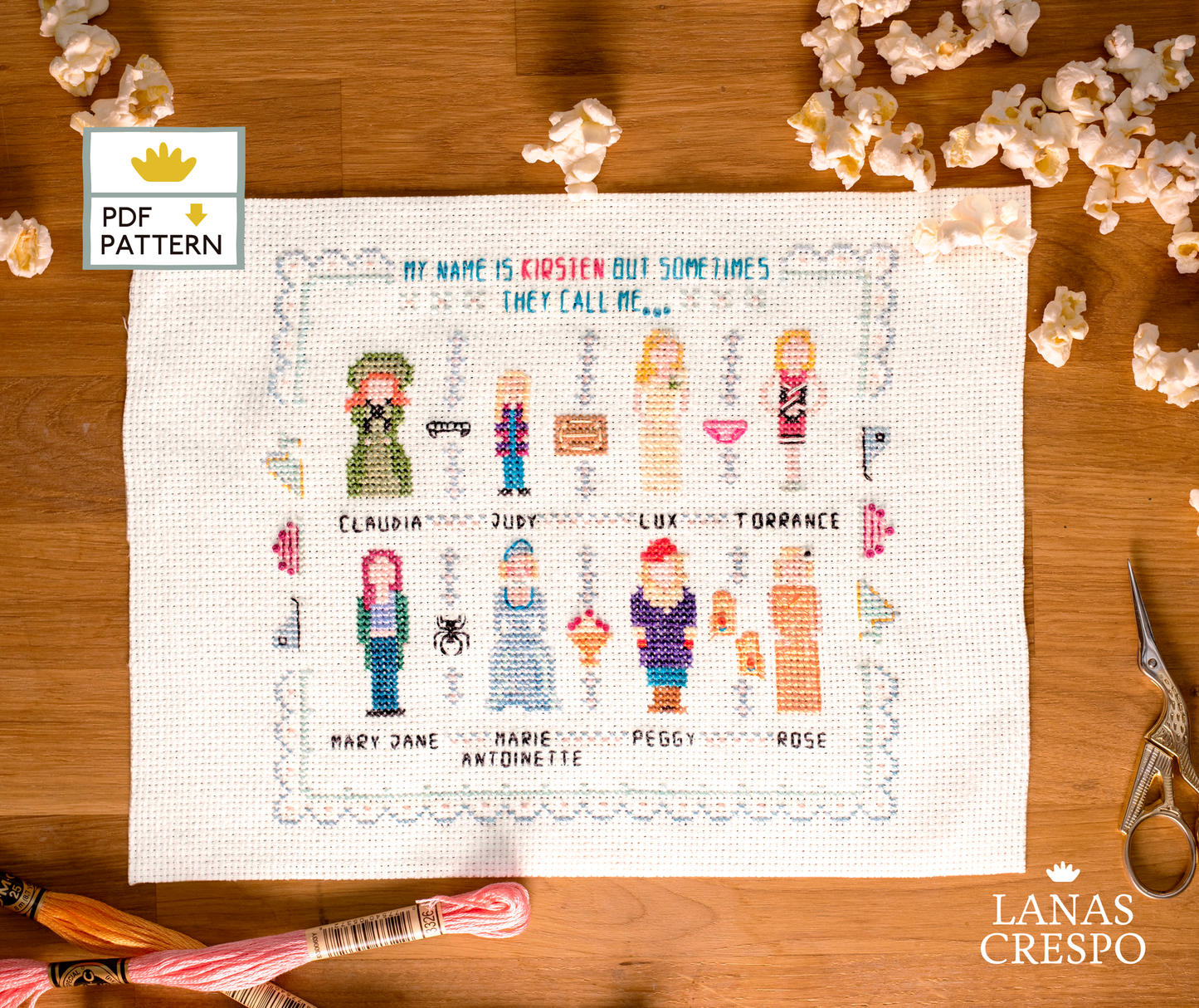 Kirsten Dunst Movies Cross Stitch Pattern - PDF