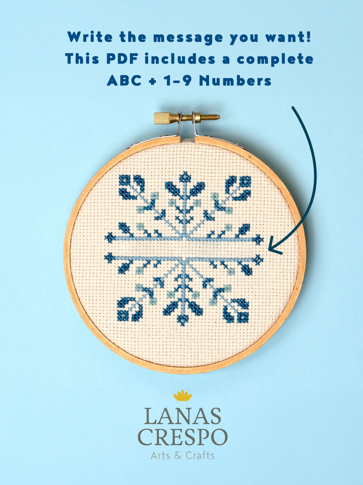 Merry Christmas Snowflake Embroidery Pattern