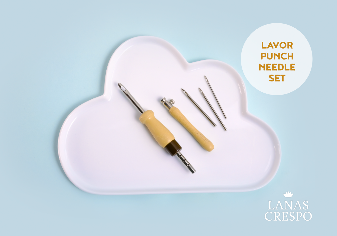 Lavor Punch Needle Embroidery Set - Small for embroidery Floss and Regular for embroidery Yarn - Adjustable Punch Needle