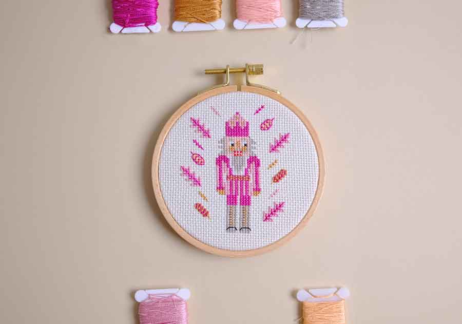 Pink Nutcracker Cross Stitch Pattern - PDF