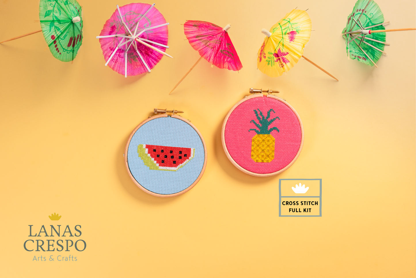 Kit de punto de cruz de sandía y piña