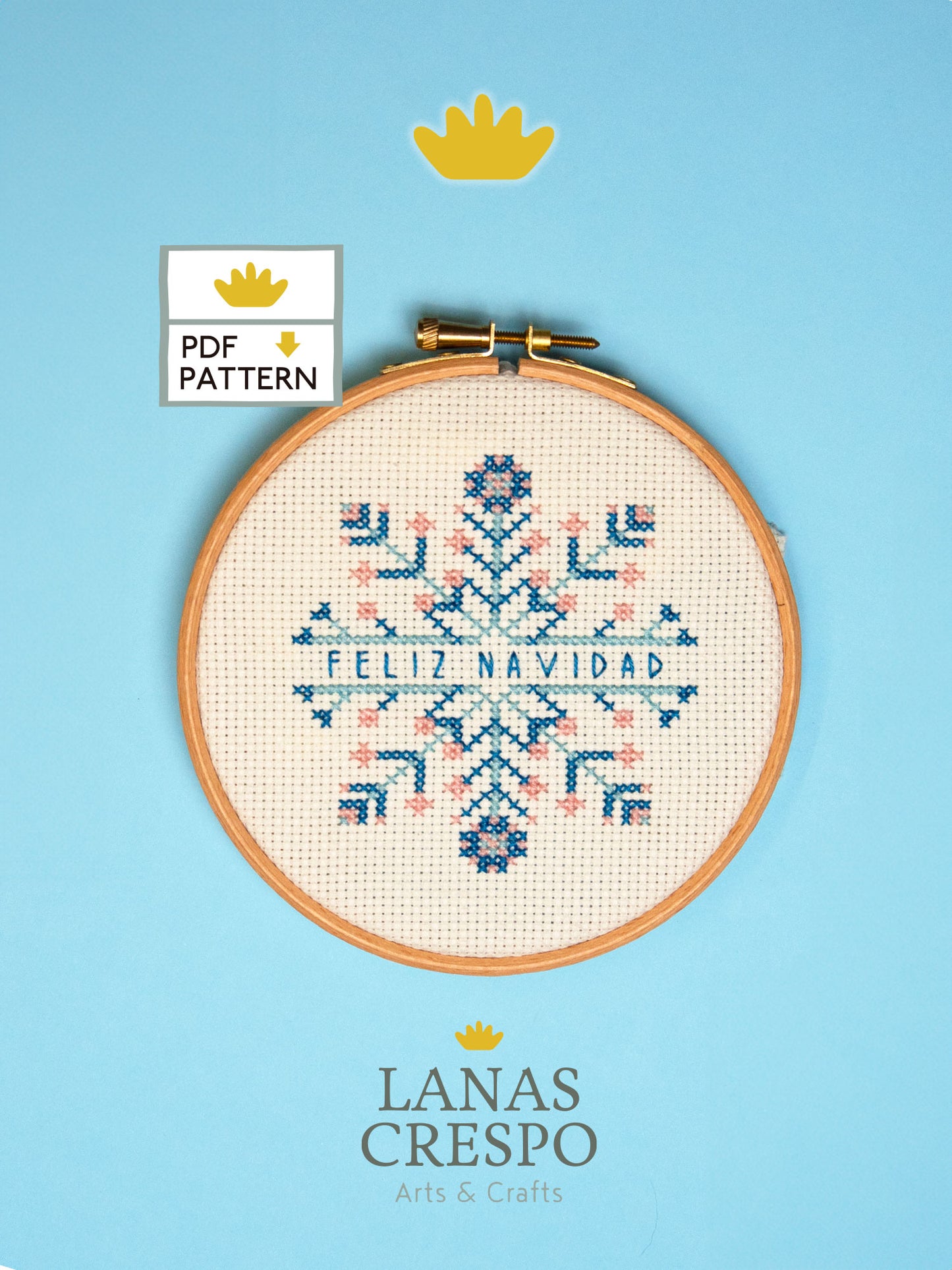 Christmas Snowflake Pattern, Holiday Ornament - PDF Instant Download